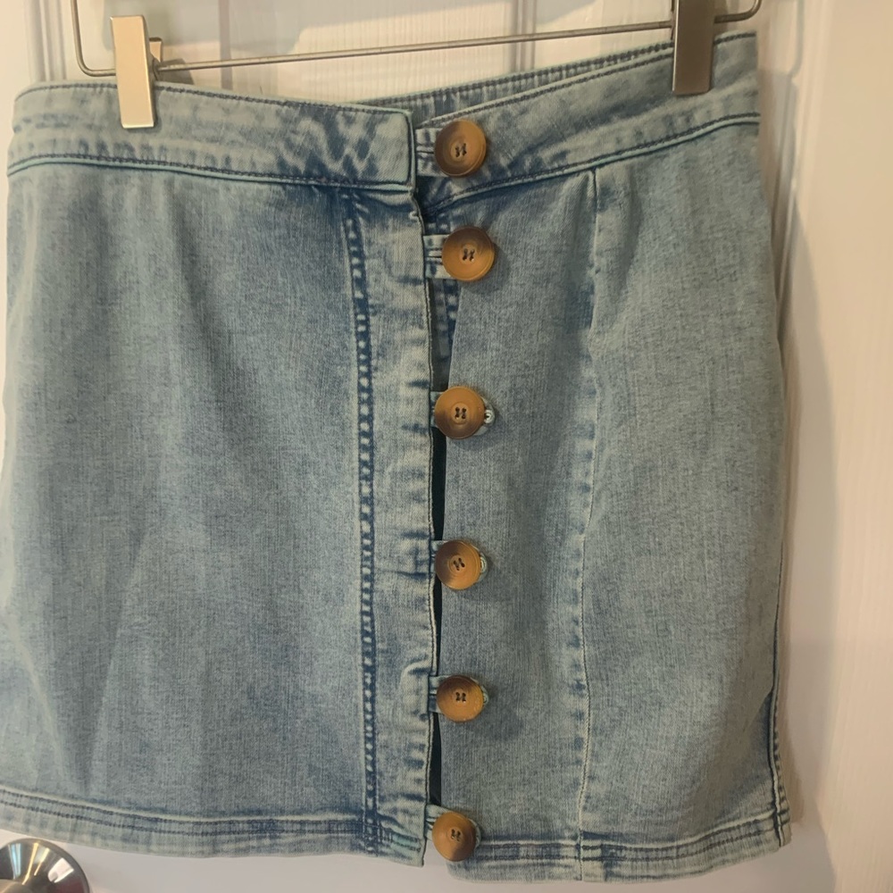 Free people Light wash jeans skirt